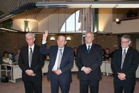 v.l.n.r. Theo van der Heijden, Jan van Groenendaal, Sjef Verhoeven en Sjaak Sperber