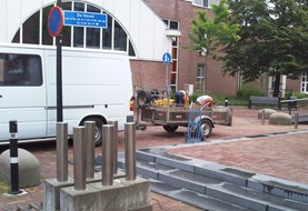 Het werk bij het gemeentehuis